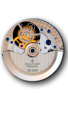 KULTUhR Automatic Selfwinding Tourbillon with Silver Hand-Skeletonized Dial